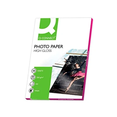 Image of Q Connect 260gsm A4 High Gloss Photo Paper (Pack of 50)