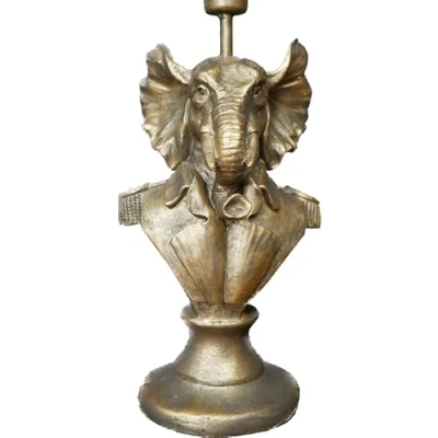 Image of Elephant Candle Holder Gold African Inspired Dinner/Taper Display
