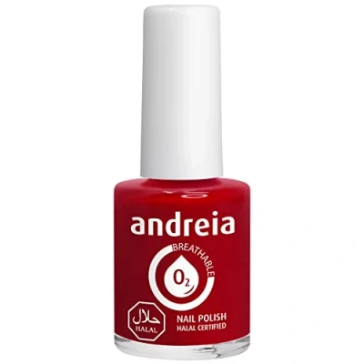 Image of Andreia Halal Breathable Nail Polish Water Permeable Glossy Vegan and Cruelty Free Colour B17 Red Shades of Pink 10.5 ml