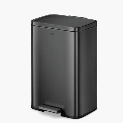 Image of EKO Madison Recycling Bin Built in Handle, Two Removable Inner Buckets and Pedal Mechanism Stainless Steel, Fingerprint Resistant Perfect for Kitchen &amp; Home, Black, 20+25 Litre