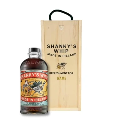 Image of Personalised Shanky’s Whip Irish Whiskey Liqueur Gift Set Alcohol for Men or Women with Engraved Keepsake Box 70cl Bottle (33% ABV) Set, Present