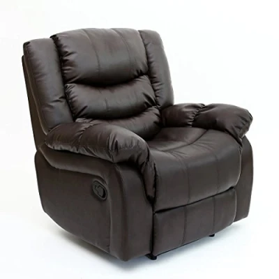 Image of More4Homes SEATTLE BONDED LEATHER RECLINER ARMCHAIR SOFA HOME LOUNGE CHAIR RECLINING GAMING (Brown)