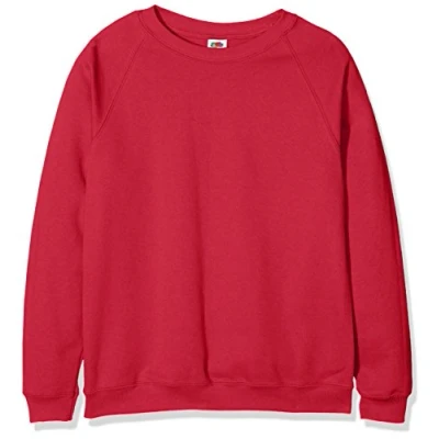 Image of Fruit of the Loom Unisex Kids Raglan Classic Sweater Pack 2, Red, 5 6 Years (Manufacturer Size:26)