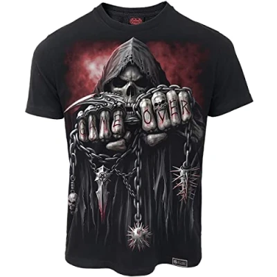 Image of Spiral Game Over Organic T Shirt S Black