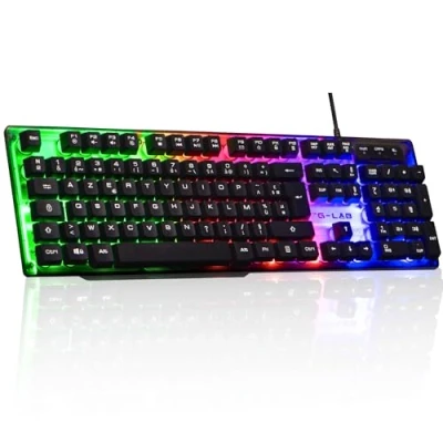 Image of The G Lab Keyz Neon High Performance Gaming Keyboard Ultra Responsive Membrane Rainbow Backlight Layout French