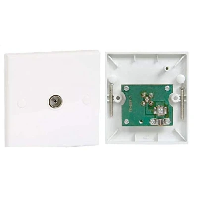 Image of K M Electronics® Single Coax COAXIAL Wall Socket Plate TV Virgin Cable Sky