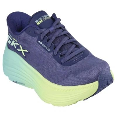 Image of Skechers MAX Cushioning Endeavour Trainers navy/lime, Women&#039;s, Size: 8, Navy/lime Textile