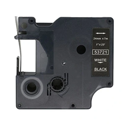 Image of Fassport 1 Pack White on Black Label Tape Compatible for DYMO D1 53721 24mm 1&quot;