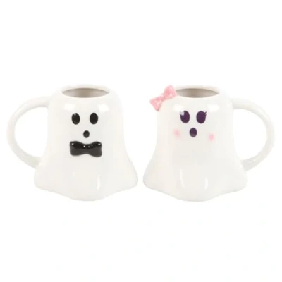 Image of Something Different Wholesale Mr and Mrs Boo Ghost Mugs Spooky Adorable Halloween Set for Couples Microwave Dishwasher Safe Festive Addition to Your Kitchen or Gatherings