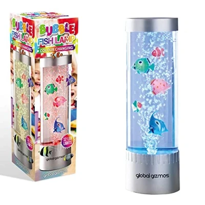Image of Global Gizmos 32cm Bubble Fish Lamp Colour Changing