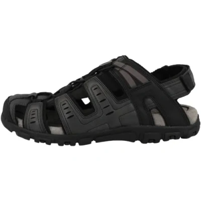 Image of Geox Men&#039;s Uomo Strada C Sandal Sport, Black/White, 6 UK
