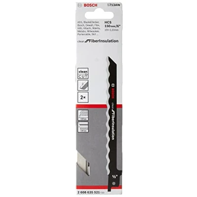 Image of Bosch Professional 2 pieces sabre saw Blade S 713 AW Clean for Fibre Insulation (150 x 19 1 mm, accessories)
