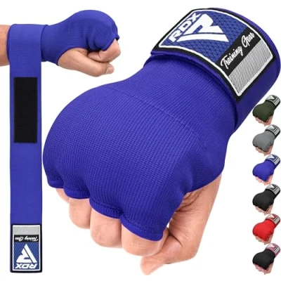 Image of RDX Gel Boxing Hand Wraps Inner Gloves, Quick 75cm Long Wrist Straps, Elasticated, Padded Fist Protection, Muay Thai MMA Martial Arts Punching Speed Bag Training Bandages, Under Mitts Handwraps
