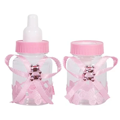 Image of 50pcs Baby Shower Bottles, Candy Chocolate Bottles Box for Party Favors Gifts Decorations(Pink)