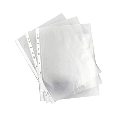 Image of A4 Punched Pocket Clear 35 Micron 270486 (Pack of 100) WX24001+ Free Finchley Pen