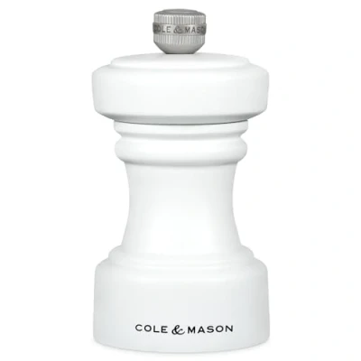 Image of Cole &amp; Mason H233058 Hoxton White Wood Pepper Mill, Precision+ Carbon Mechanism, Compact Grinder with Adjustable Grind, Beech Wood, 104mm, Seasoning Lifetime Mechanism Guarantee
