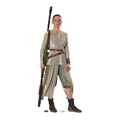 Image of Star Cutouts Ltd SC827 Official Wars Rey Daisy Ridley (SW:TFA) Lifesize Cardboard Cut, 188 x 77 cm