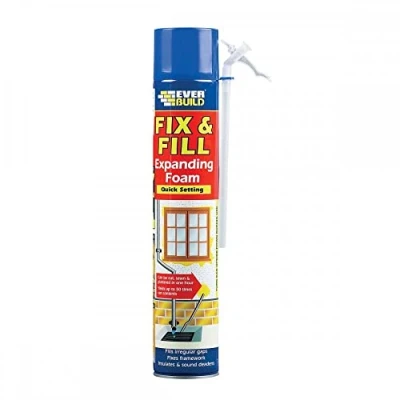 Image of 12 x Everbuild Fix &amp; Fill Expanding Foam and Filler 750ml