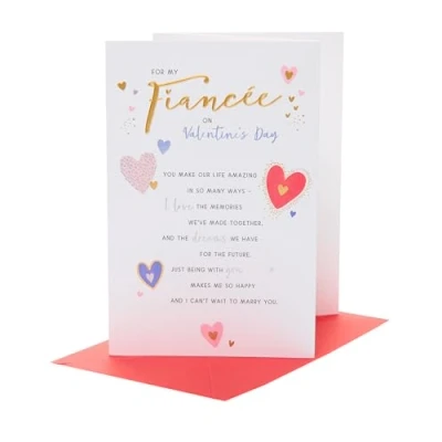 Image of UK Greetings Valentine&#039;s Day Card for Fiancée Heartfelt Design