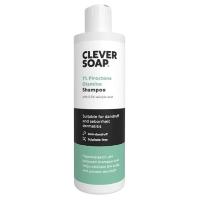 Image of Clever Soap 1% Piroctone Olamine Anti Dandruff Shampoo With Salicylic Acid Suitable For Seborrheic Dermatitis, Psoriasis &amp; Itchy, Sensitive Scalps Men Women Sulphate Free Vegan Friendly