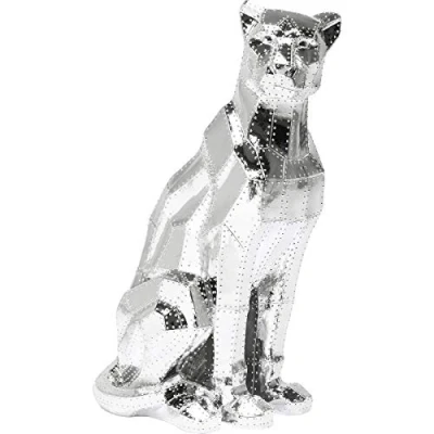 Image of Kare Deco Figure Sitting Cat Rivet Chrome, 43 x 36 82 cm