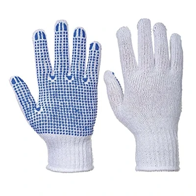 Image of Portwest Classic Polka Dot Glove, Size: M, Colour: White/Blue, A111WBRM