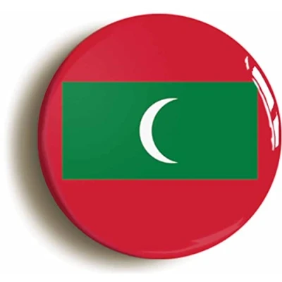 Image of Maldives National Flag Fridge Magnet (Circular 2inch / 50mm Diameter)