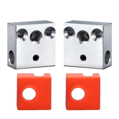Image of Super Print Ender 3 Heater Block with Silicone Sock,for 3/Ender V2 /Ender Pro/Ender 5/Pro CR 10 /CR 10S/CR S4, S5,MK8, MK9 Hotend. (CR10 Aluminum)