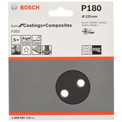 Image of Bosch 2608605118 125 mm Sanding Sheets for Random Orbit Sanders