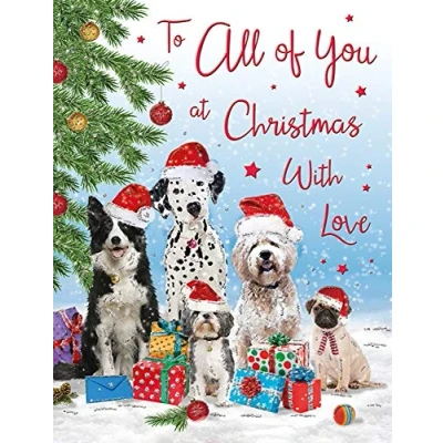 Image of Piccadilly Greetings Traditional (Cute) Christmas Card to All of You 8 x 6 inches Regal Publishing, C85349