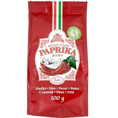 Image of Hungarian Sweet Paprika (100g) in Strong Paper Bag, Imported from Kalocsa, Hungary