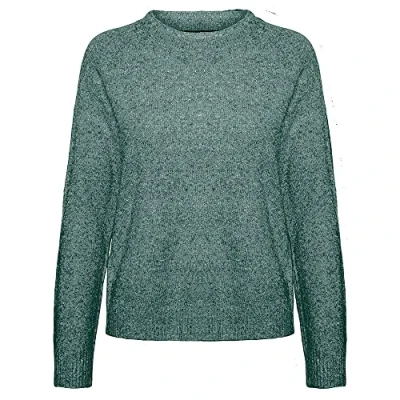 Image of VERO MODA PETITE Women&#039;s Vmdoffy LS O Neck Blouse Ga Ptt Knitted Jumper, Pine Grove/Detail: Melange, XS/Petite