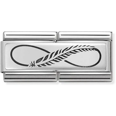 Image of Nomination Infinity Feather Double Charm Stainless Steel