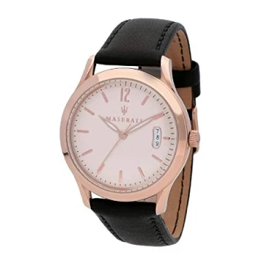 Image of Maserati Men&#039;s Analog Quartz Watch with Leather strap R8851125002