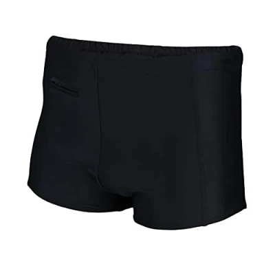 Image of Aquarti Men&#039;s Swimming Trunks with Zip Pocket, Black, M