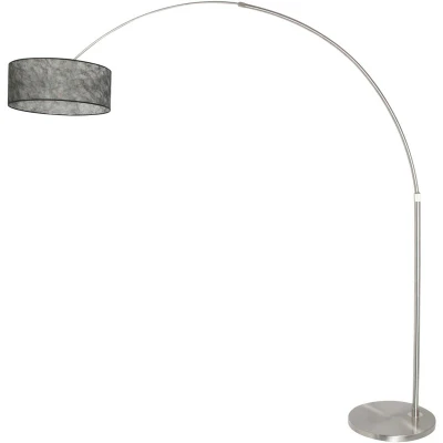 Image of Sparkled Light Arc Floor Lamp Steel Brushed