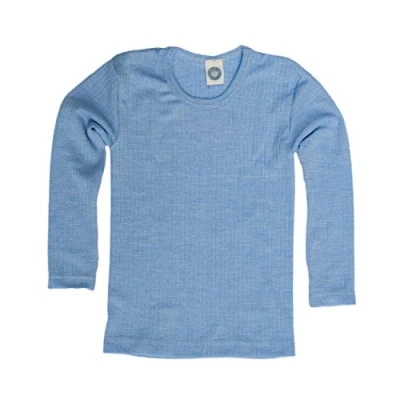 Image of Cosilana, Children T Shirt/Undershirt Long Sleeve, 45% Organic Cotton, 35% Wool, 20% Silk (4 6 Years EU 116, Blue)
