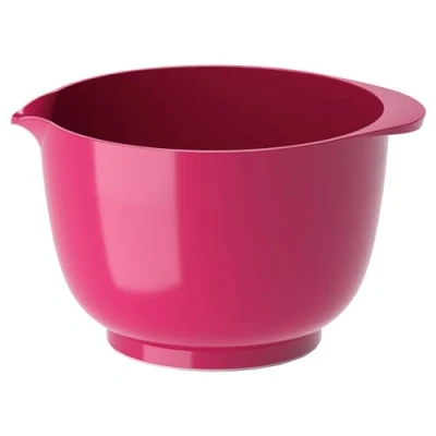 Image of Rosti Margrethe Mixing Bowl, 2 Litres, Shatterproof Baking Yeast Dough Bowl with Good Handle, Recyclable Plastic, Beetroot