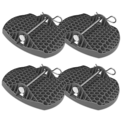 Image of Purely Outdoors Caravan Feet Jack Pads With Metal Pins Heavy Duty Pads, Recycled Plastic, Prevent Sinking Into Soft Ground, Steady Stabiliser For Legs Set of 4