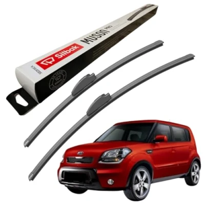 Image of Silbak Windscreen Wipers, fits for KIA SOUL (2009 ONWARDS) Front Wiper Blades, 600mm/500mm