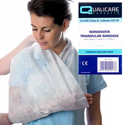 Image of 50x Qualicare Non Woven Triangular Bandages Arm/Shoulder Sling Injury Supports