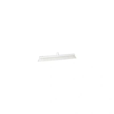 Image of Vikan 31945 Sweeping Brush/Broom Head, 610mm Soft/Stiff Bristles Polypropylene Block, Polyester Bristle, White