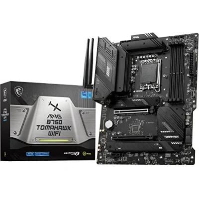 Image of MSI MAG B760 TOMAHAWK WIFI Motherboard, ATX Supports Intel 12th &amp; 13th Gen Core Processors, LGA 1700 75A DrMOS VRM, DDR5 Memory Boost 7000+MHz/OC, PCIe 5.0 x16, M.2 Gen4, Wi Fi 6E