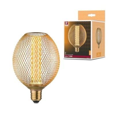 Image of Paulmann 29089 Glow Edition Standard 230V LED Globe E27 Spiral 4.2W 200lm 110mm Brass Metal 1800K, 4.2 W