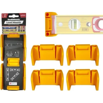 Image of StealthMounts Yellow Universal Level Holder Locking Mounts 2 Pack Fits All Brands Perfect for Storage
