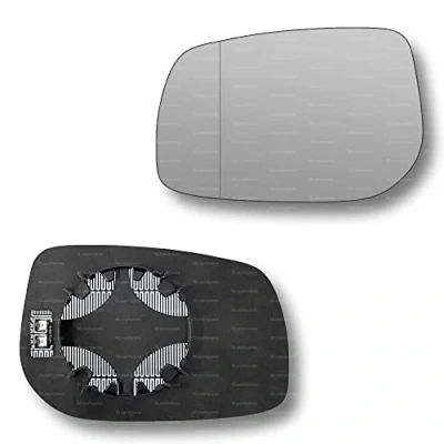 Image of Less4spares Replacement Wing Mirror Glass Left Compatible with Toyota Auris 2006 2012 CLIP ON Passnager Near Side N/S Heated Blind Spot