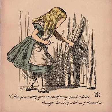 Image of Alice in Wonderland Very good Advice Greetings Card 14x14cm