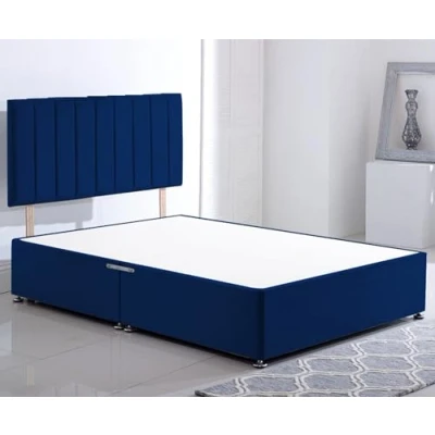 Image of ComfoRest Stylish 3FT Single Bed with Premium 24 Inch Headboard Durable Base Ideal for Compact Spaces Bed, Perfect Small Bedrooms Easy to Assemble (Blue Plush)