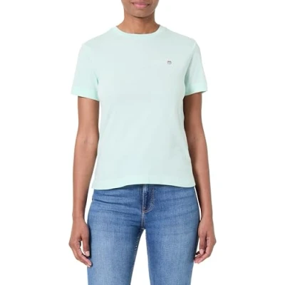 Image of GANT Shield Basic Tshirt, Women&#039;s, Size: Medium, Faded mint