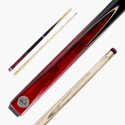 Image of BAIZE MASTER 57 Inch VICTORY Snooker Pool Cue Centre Jointed 2pc with 9.5mm Layered Tip (Red)